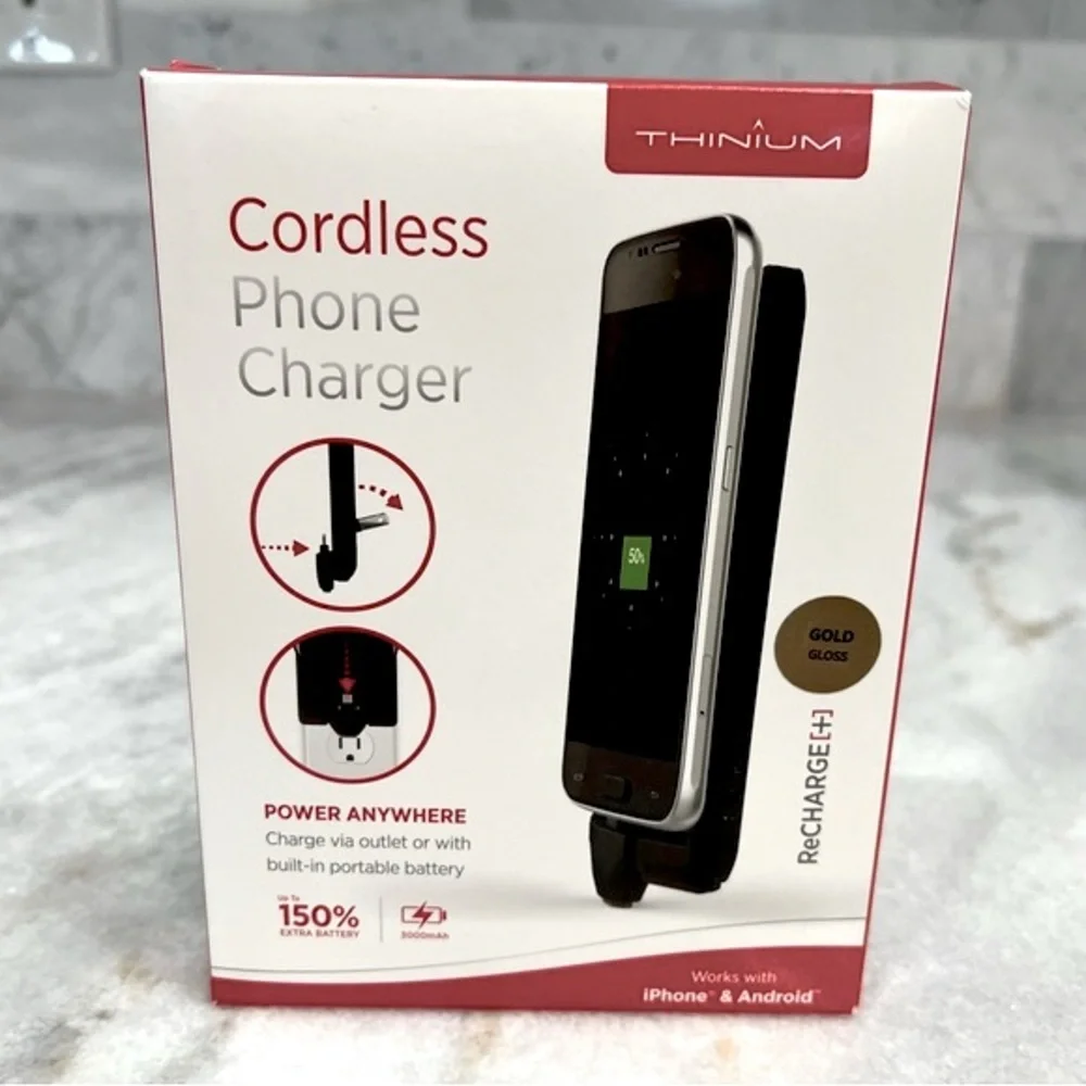 THINIUM Cordless Phone Charger in Gold Gloss
